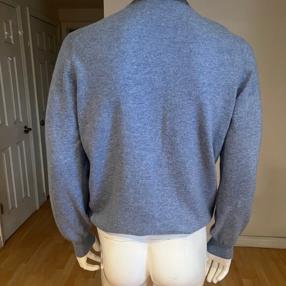 MENS BRUNELLO CUCINELLI CONTRAST CASMHERE SWEATER SZ 50 / LARGE - Picture 3 of 7